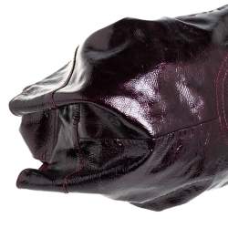 Pre Owned Loewe Burgundy Patent Leather Aire Hobo