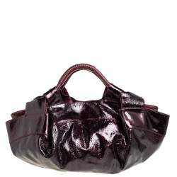 Pre Owned Loewe Burgundy Patent Leather Aire Hobo