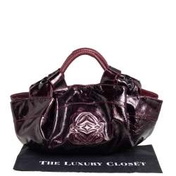 Pre Owned Loewe Burgundy Patent Leather Aire Hobo