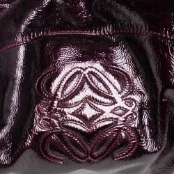 Pre Owned Loewe Burgundy Patent Leather Aire Hobo