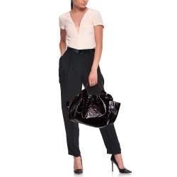 Pre Owned Loewe Burgundy Patent Leather Aire Hobo