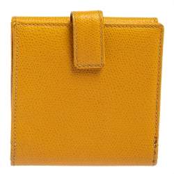 Pre Owned Loewe Yellow Leather French Wallet