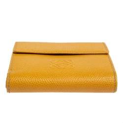 Pre Owned Loewe Yellow Leather French Wallet