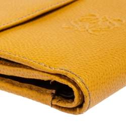 Pre Owned Loewe Yellow Leather French Wallet