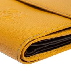 Pre Owned Loewe Yellow Leather French Wallet
