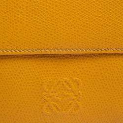 Pre Owned Loewe Yellow Leather French Wallet