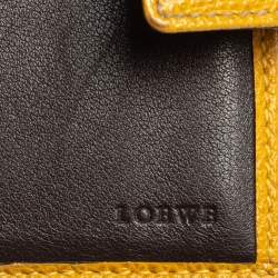 Pre Owned Loewe Yellow Leather French Wallet