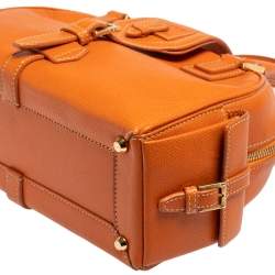 Loewe Burnt Orange Leather Bowling Bag