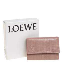 Loewe Old Rose Leather Trifold Wallet