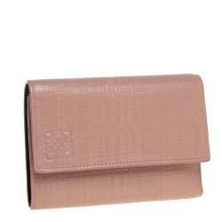 Loewe Old Rose Leather Trifold Wallet