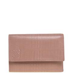 Loewe Old Rose Leather Trifold Wallet