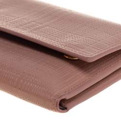 Loewe Old Rose Leather Trifold Wallet