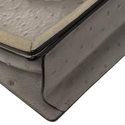 مملوكة مسبقًا Loewe Grey Ostrich Barcelona Crossbody Bag