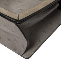 مملوكة مسبقًا Loewe Grey Ostrich Barcelona Crossbody Bag