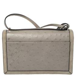 مملوكة مسبقًا Loewe Grey Ostrich Barcelona Crossbody Bag