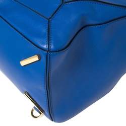 Pre Owned Loewe Blue Leather Large Puzzle Shoulder Bag