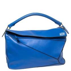 Loewe Blue Leather Large Puzzle Shoulder Bag Loewe