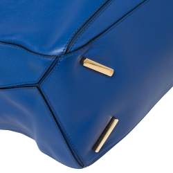 Pre Owned Loewe Blue Leather Large Puzzle Shoulder Bag