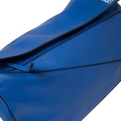 Pre Owned Loewe Blue Leather Large Puzzle Shoulder Bag