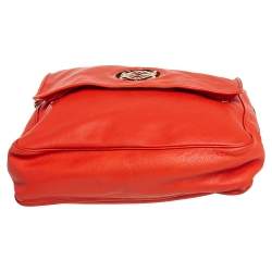 Loewe Orange Leather Maia Anagram Flap Top Handle Bag