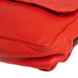 Loewe Orange Leather Maia Anagram Flap Top Handle Bag