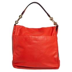 Loewe Orange Leather Maia Anagram Flap Top Handle Bag