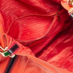 Loewe Orange Leather Maia Anagram Flap Top Handle Bag