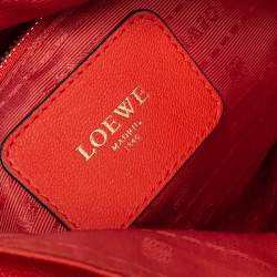 Loewe Orange Leather Maia Anagram Flap Top Handle Bag