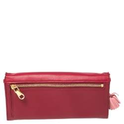 Loewe Red Leather Tassel Continental Wallet