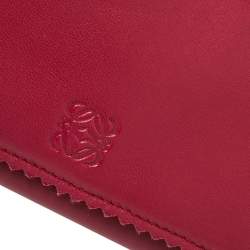 Loewe Red Leather Tassel Continental Wallet