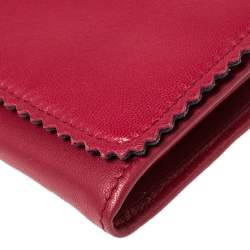 Loewe Red Leather Tassel Continental Wallet