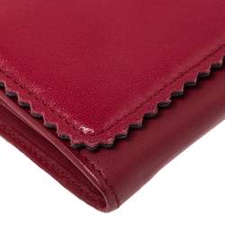 Loewe Red Leather Tassel Continental Wallet