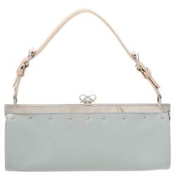 Pre Owned Loewe Blue Leather Baguette Bag