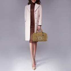 Pre Owned Loewe Olive Green Suede and Leather Amazona Satchel