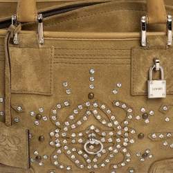 Pre Owned Loewe Olive Green Suede and Leather Amazona Satchel