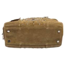 Pre Owned Loewe Olive Green Suede and Leather Amazona Satchel