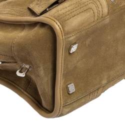 Pre Owned Loewe Olive Green Suede and Leather Amazona Satchel