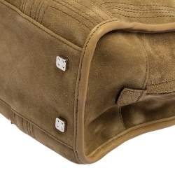 Pre Owned Loewe Olive Green Suede and Leather Amazona Satchel