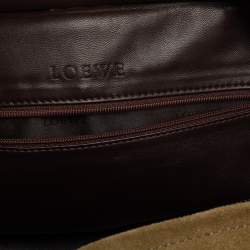 Pre Owned Loewe Olive Green Suede and Leather Amazona Satchel