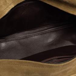 Pre Owned Loewe Olive Green Suede and Leather Amazona Satchel