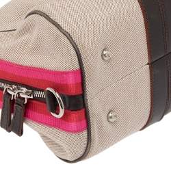 Loewe Multicolor Canvas And Leather Bowling Bag