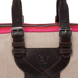 Loewe Multicolor Canvas And Leather Bowling Bag