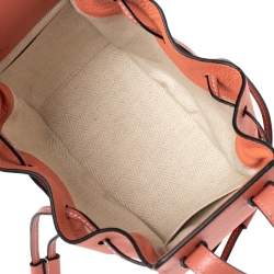 Loewe Peach Leather Mini Hammock Drawstring Bag