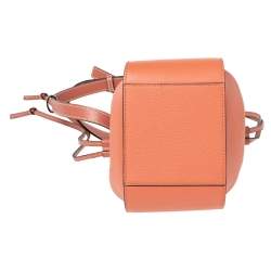 Loewe Peach Leather Mini Hammock Drawstring Bag