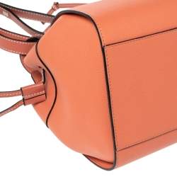 Loewe Peach Leather Mini Hammock Drawstring Bag
