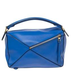 Loewe Blue Leather Medium Puzzle Shoulder Bag