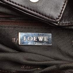 Loewe Dark Brown Leather Flamenco Knot Hobo