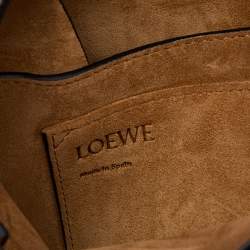 Pre Owned Loewe Brown/Black Leather And Jute Gate Shoulder Bag