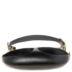 Pre Owned حقيبة كتف لويفي سويدي وجلد أسود 