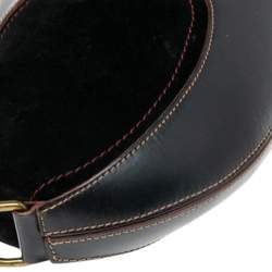 Pre Owned حقيبة كتف لويفي سويدي وجلد أسود 